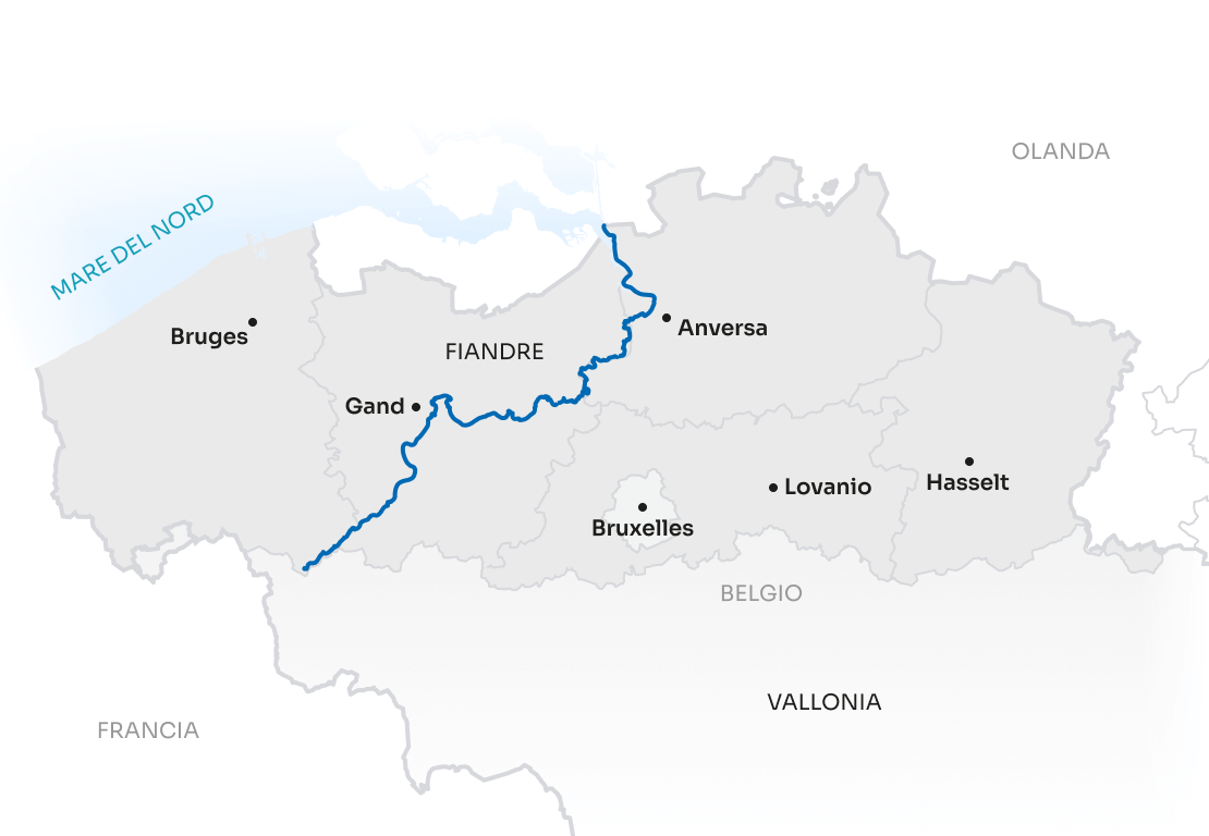 Map Flanders IT Scheldt Route