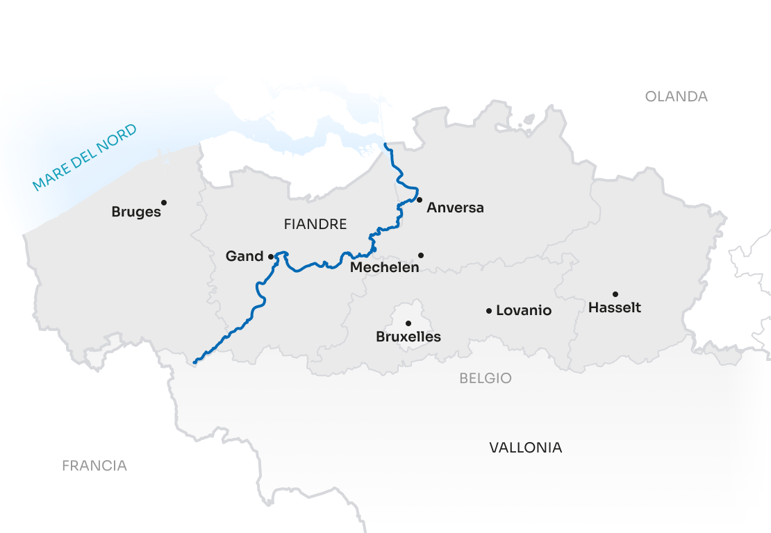 Map Flanders IT Scheldt Route